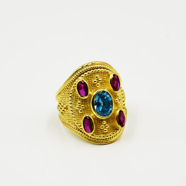 βυζαντινό δαχτυλίδι σε ασήμι επιχρυσωμένο