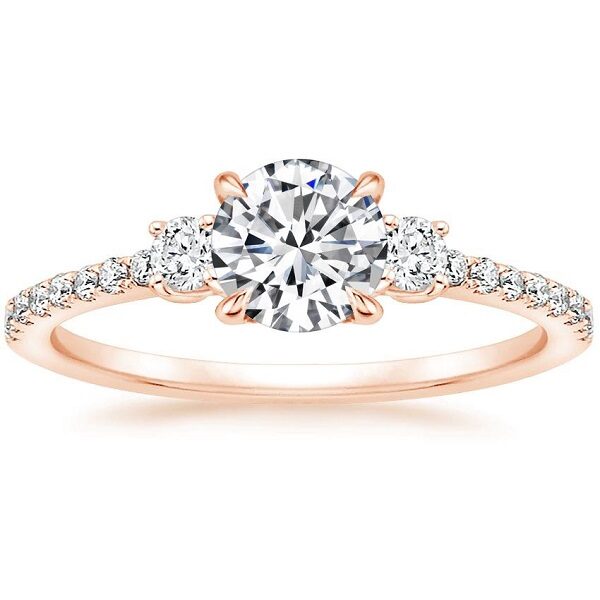 Δαχτυλίδια γάμου με διαμάντια ροζ χρυσό