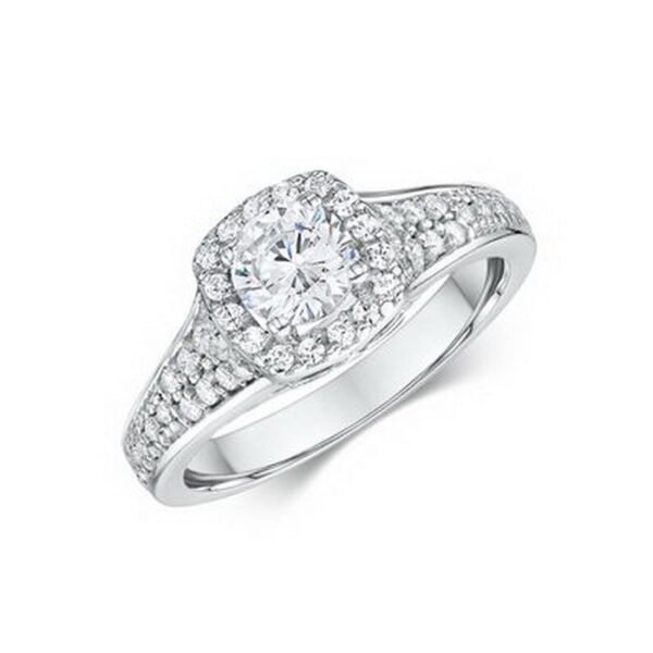 Δαχτυλίδι με στρογγυλά διαμάντια λευκόχρυσο