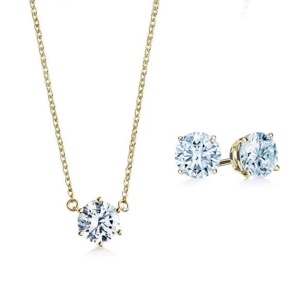 Μοντέρνα σκουλαρίκια και κολιέ με διαμάντια - online Ketsetzoglou.gr